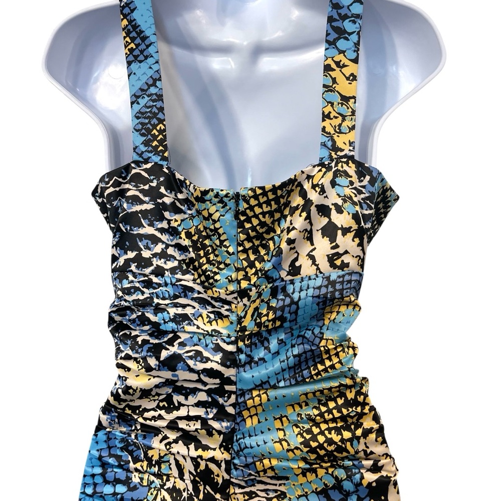 Signature by Sangria Snakeprint Ruched Dress - Picture 5 of 9